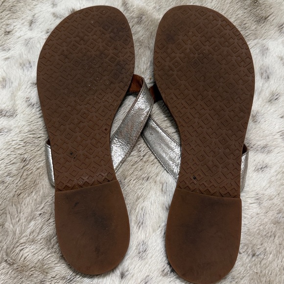 Tory Burch Metallic and Brown Flip Flops - Picture 4 of 4